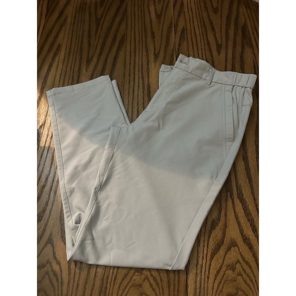 MAELREG Proflex Men's 34x32 Pants Beige Drawstring Elastic Waist Tapered
